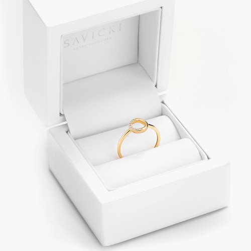 Pierścionek zaręczynowy SAVICKI: złoty, diamenty